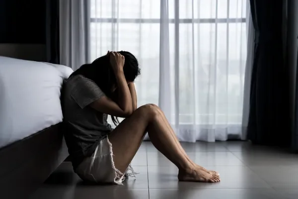 Lonely young woman feeling stressed